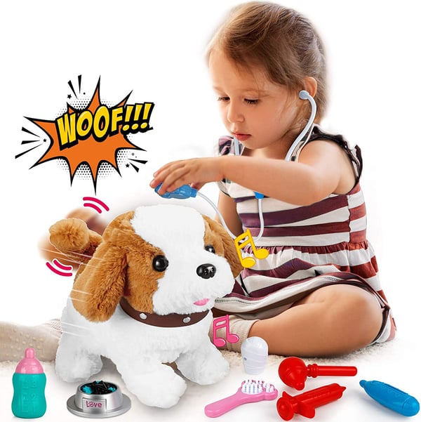 Pluche Golden Retriever speelgoedhond BuddyPaw, een interactief robotdier ideaal cadeaukind voor actieve kinderen.