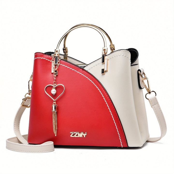 Chique beige leren schoudertas; combineert elegantie met functionaliteit.