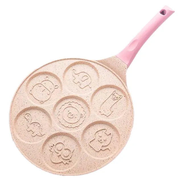 Gezellige pannenkoekenpan voor kindvriendelijke maaltijden. Met antiaanbaklaag en schattige dierenfiguren.