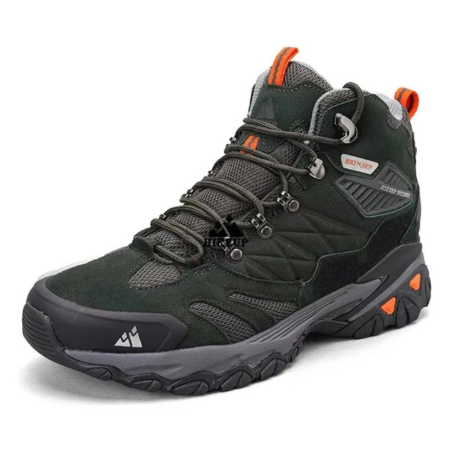 Kaki hoogmodel heren wandelschoenen, waterdicht, ontworpen voor duurzaamheid, comfort en avontuur outdoor.