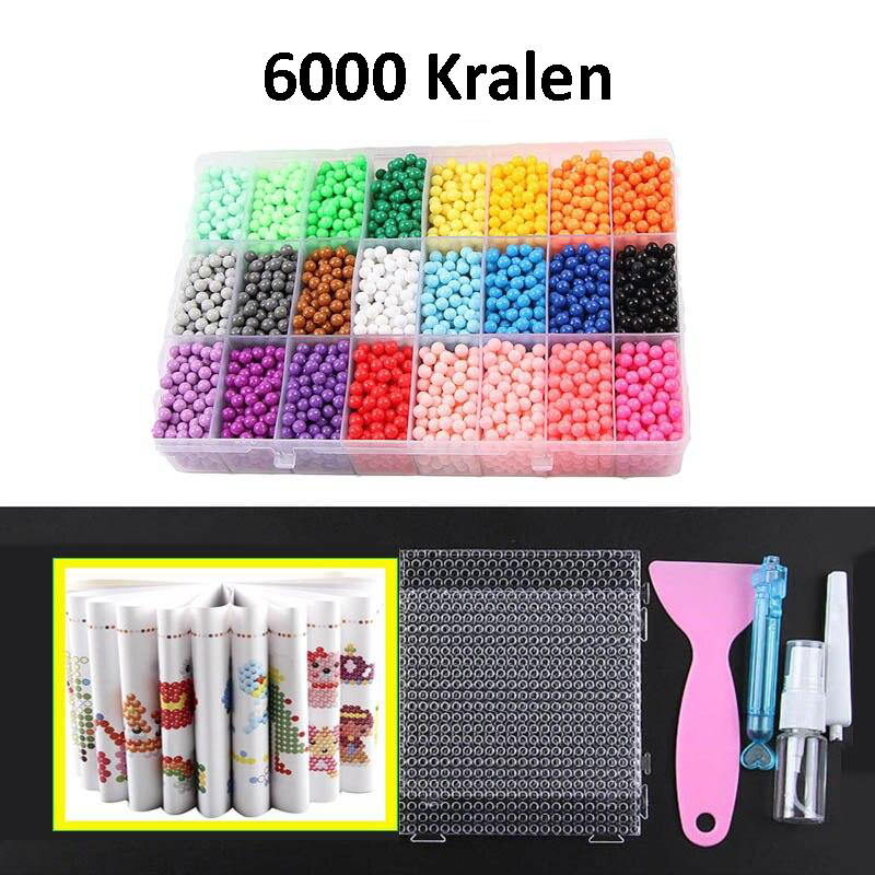 Afgerond, kleurrijk kunstwerk gemaakt met de DiamondPen kralenset; toont creatieve knutselmogelijkheden.