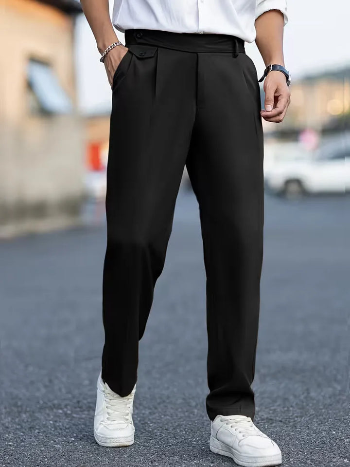 Trendy heren straight leg broek, cropped lengte, perfect voor een casual smart outfit.