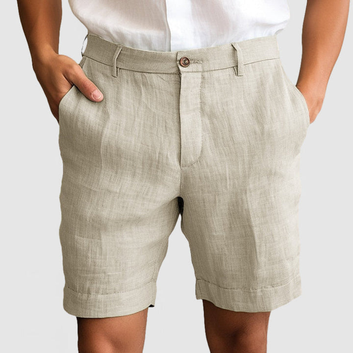 Ademende herenshorts in Khaki voor zomerse dagen; comfortabel en stijlvol voor strand of casual gebruik.