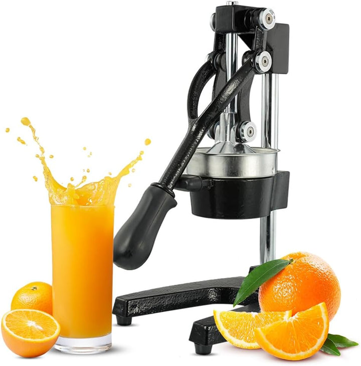 Gietijzeren citruspers van Orvado met RVS design voor maximale sapextractie. Perfect voor vers sap.