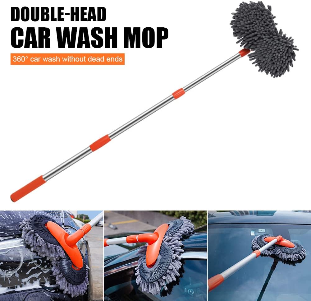 Effectieve auto wasborstel met zachte haren voor een grondige en krasvrije wasbeurt van elk oppervlak.