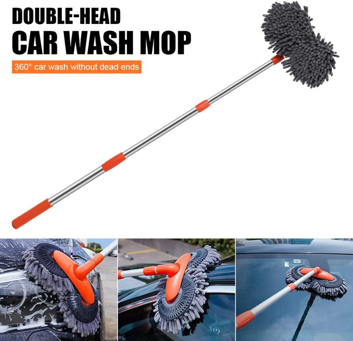 Effectieve auto wasborstel met zachte haren voor een grondige en krasvrije wasbeurt van elk oppervlak.