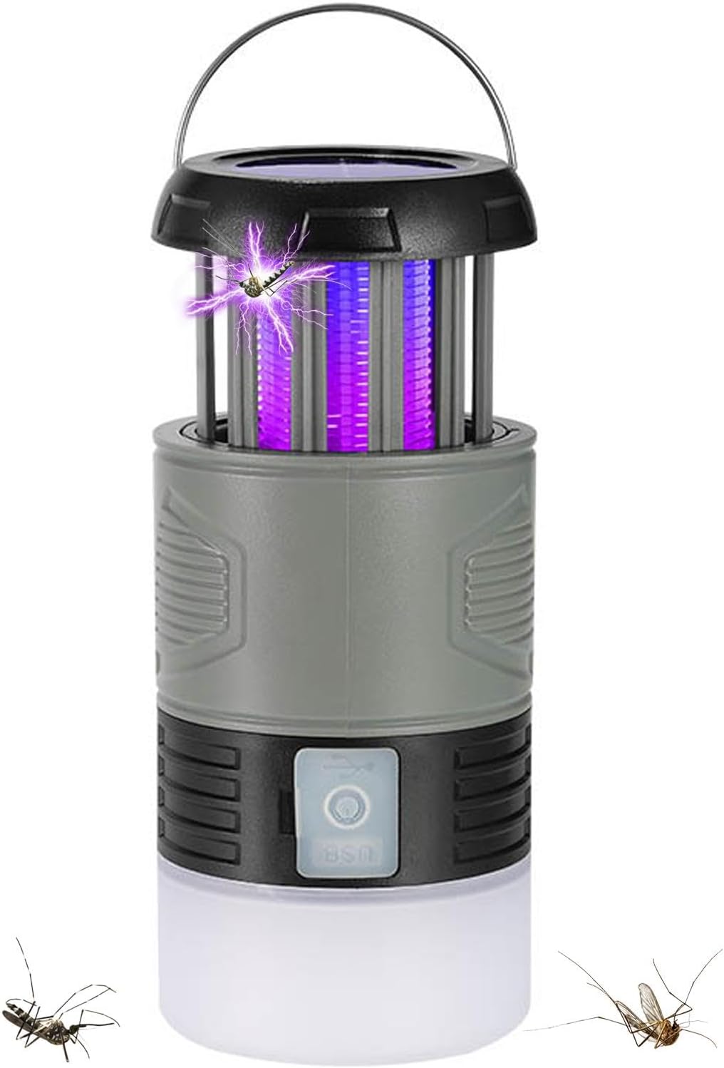 Zynora draagbare vliegenval met zonne-energie en UV-licht voor effectieve insectenbestrijding buiten.