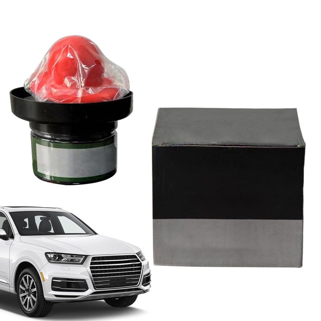 Een professional brengt Revnix gidscoating poeder aan voor foutdetectie bij autolakvoorbereiding en carrosserie.