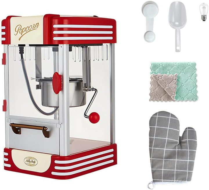 Elektrische retro rode popcornmaker voor heerlijke, verse popcorn bij elke gelegenheid.