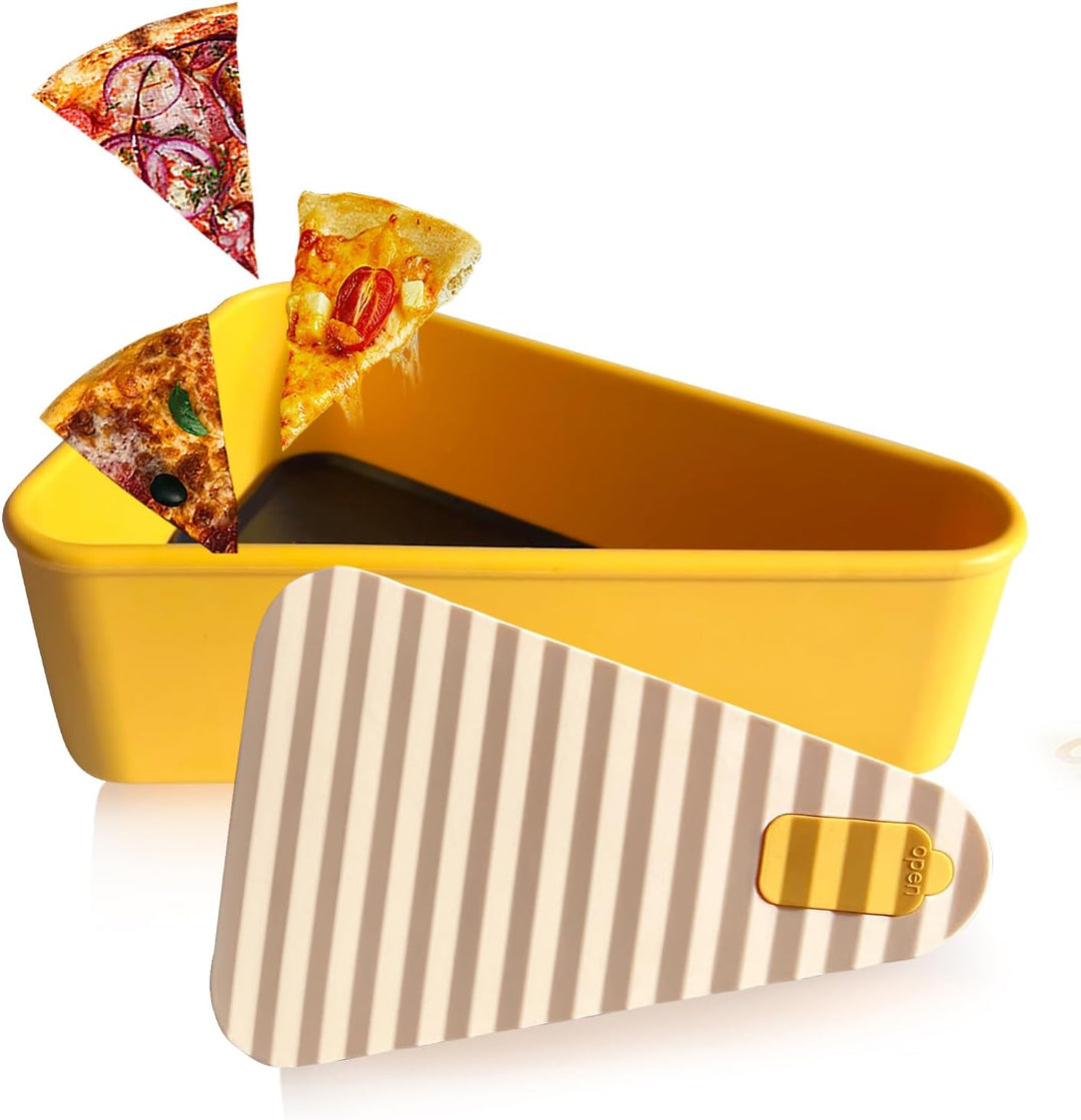 Duurzame SliceSafe siliconen pizzadoos, perfect voor het bewaren van voedsel.