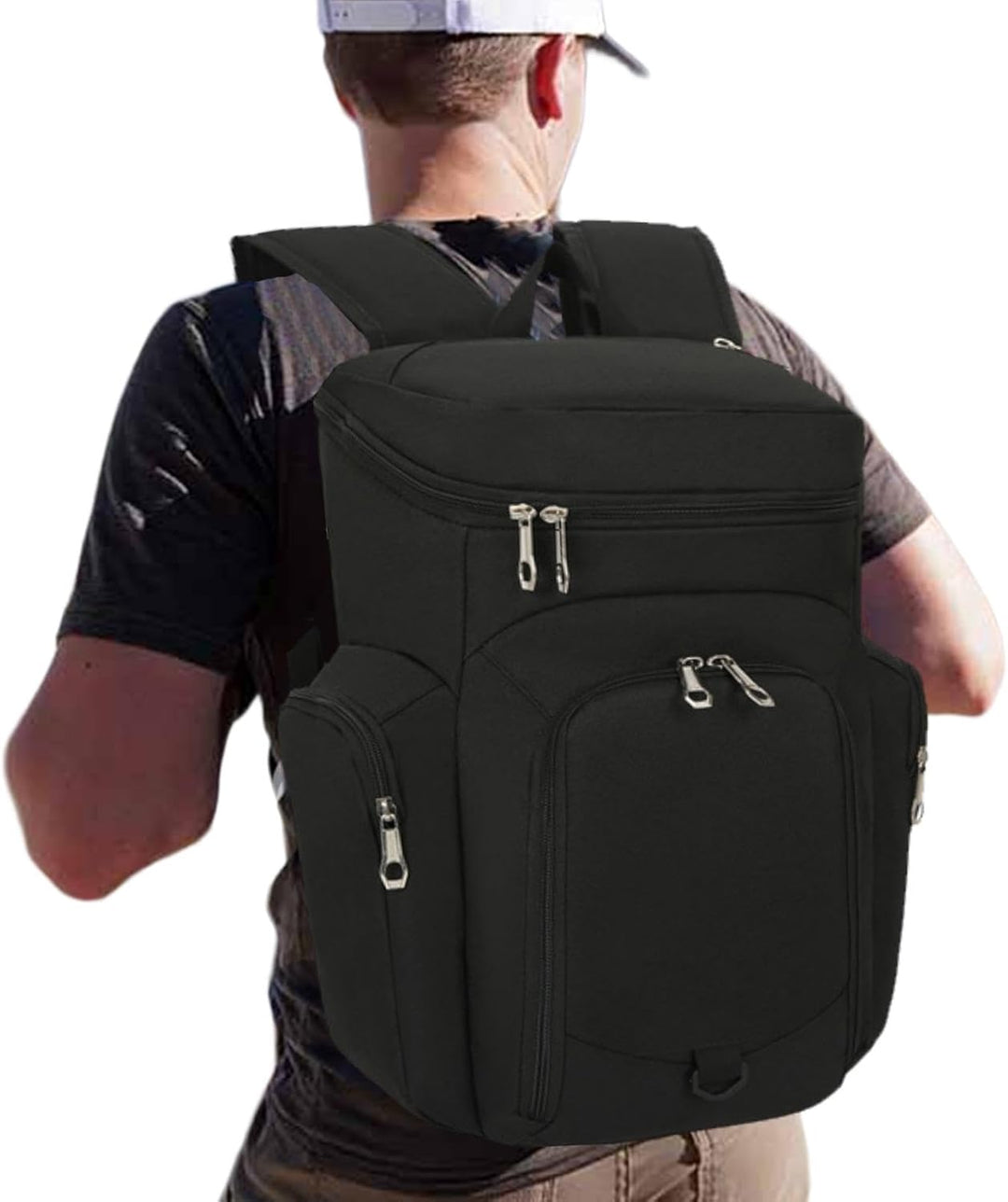 Zwarte Draycor heren basketbal rugzak 30L met waterdichte bodem, ideaal voor sportuitrusting.