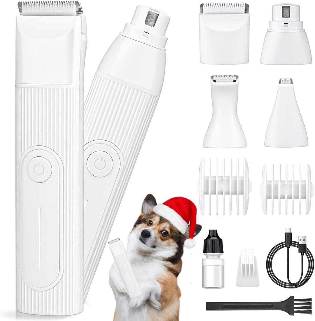 Draadloze Velporo 4-in-1 huisdier verzorgingsset met stille trimmer & nagelvijl voor hond en kat.