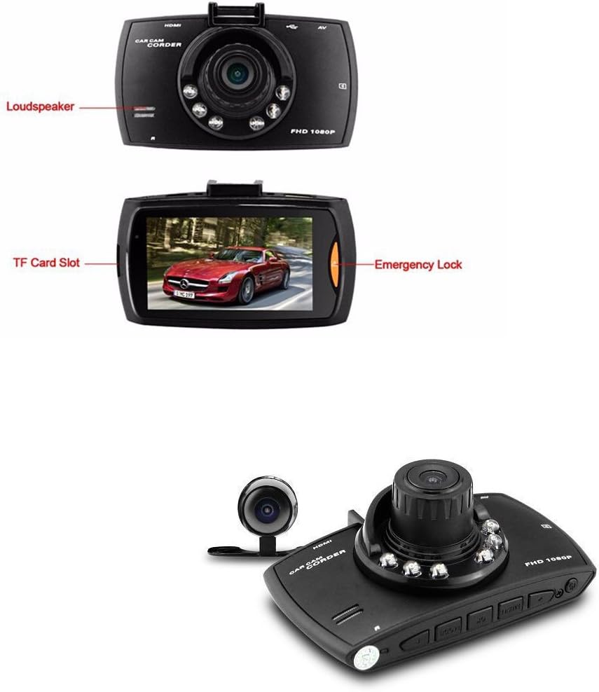 Auto dashcam met G-sensor en nachtzicht functionaliteit, legt incidenten vast in 1080P Full HD voor uw veiligheid.