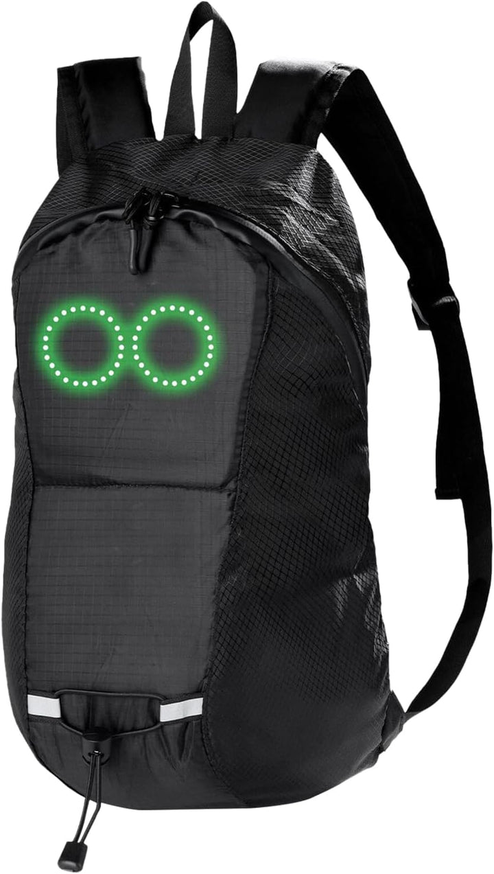 Actieve LED rugzak, muziekresponsief, waterdicht, perfect voor fietsen, wandelen en festivals.