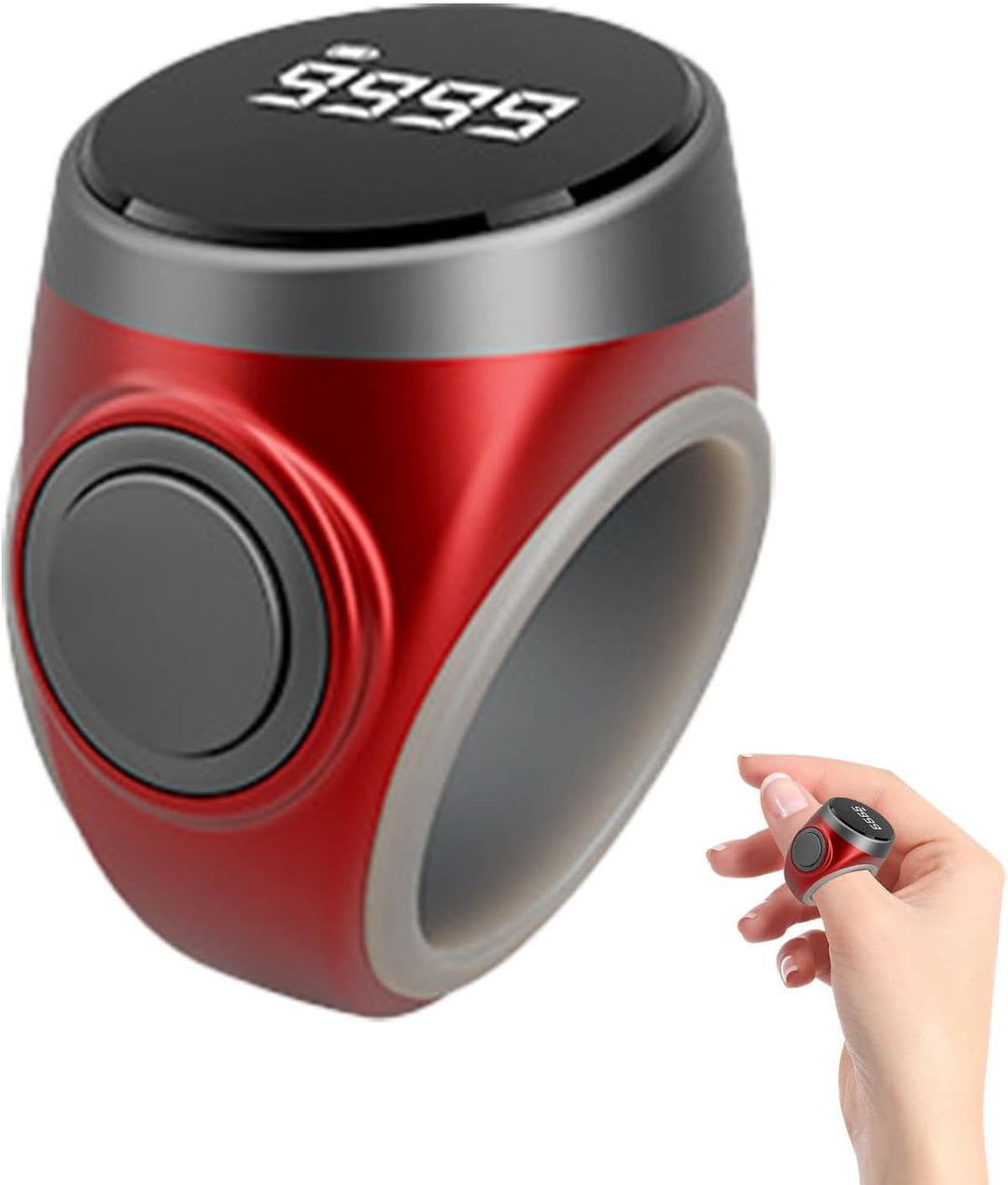 Unisex oplaadbare digitale vingertellerring, ideaal voor meditatie en sport, van Calmero.