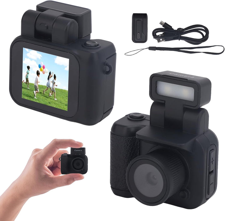 Mini digitale sleutelhangercamera 1080p met retro design, ideaal voor discrete video-opname.