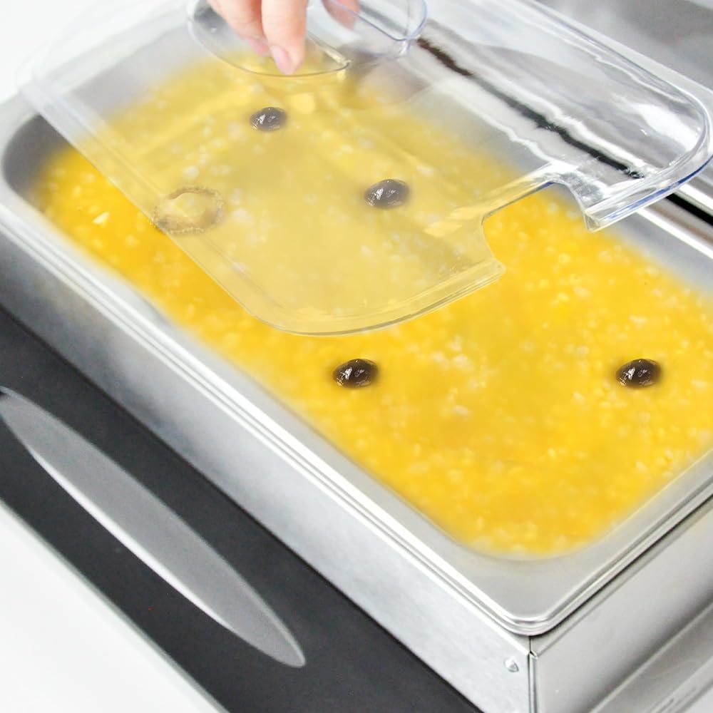 Valtero elektrische buffetwarmer met 3x 2.5L rvs schalen en instelbare temperatuurregeling. Perfect voor catering.