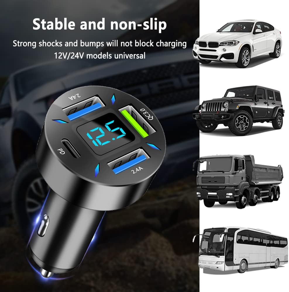 Auto accessoires: krachtige 66W USB autolader met PD & QC 3.0, voor supersnelle lading.