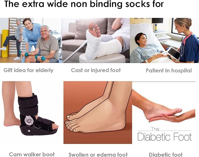 Gevouwen extra brede VitalSox sokken, ideaal voor gezwollen, gevoelige voeten, comfortabel en elastisch materiaal.