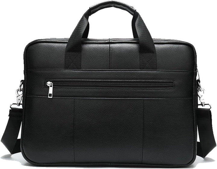 Leren 15 inch aktetas met veilige laptopvakken en uitgebreide organizer. Praktisch voor dagelijks gebruik.