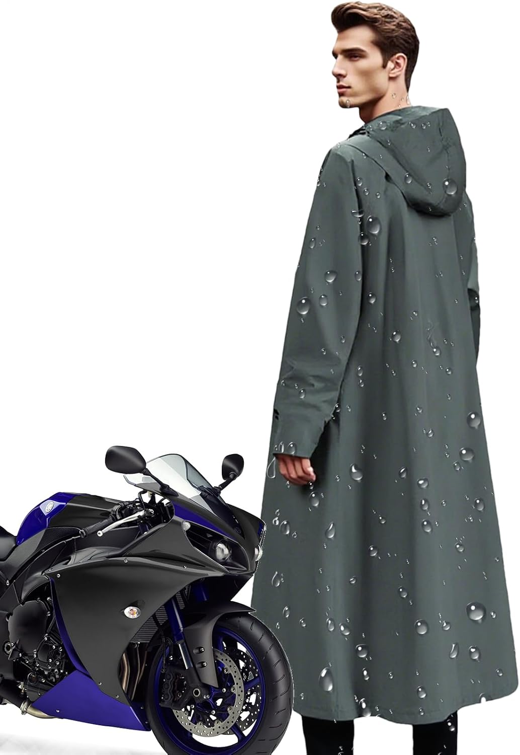 Ultieme bescherming met deze waterdichte, winddichte lange regenjas, unisex voor buitenleven.