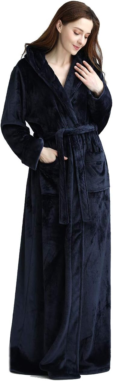Warme fleece badjas met capuchon voor dames en heren, super zacht en comfortabel.