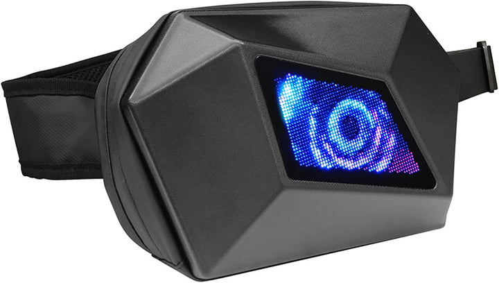 Unisex LED motorfiets schoudertas met programmeerbaar scherm. Ideaal voor zichtbaarheid en personalisatie.
