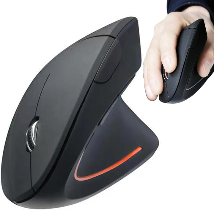 Oplaadbare ergonomische verticale draadloze muis Elvion. Ideaal voor comfort en productiviteit op kantoor of thuis.