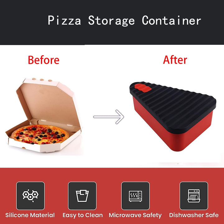 Handige pizza slice organizer en vershouder, ideaal voor restjes en meal prep.