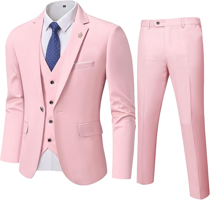 Zijkant van man in comfortabel tweedelig herenpak Ralph; strakke en elegante pasvorm.