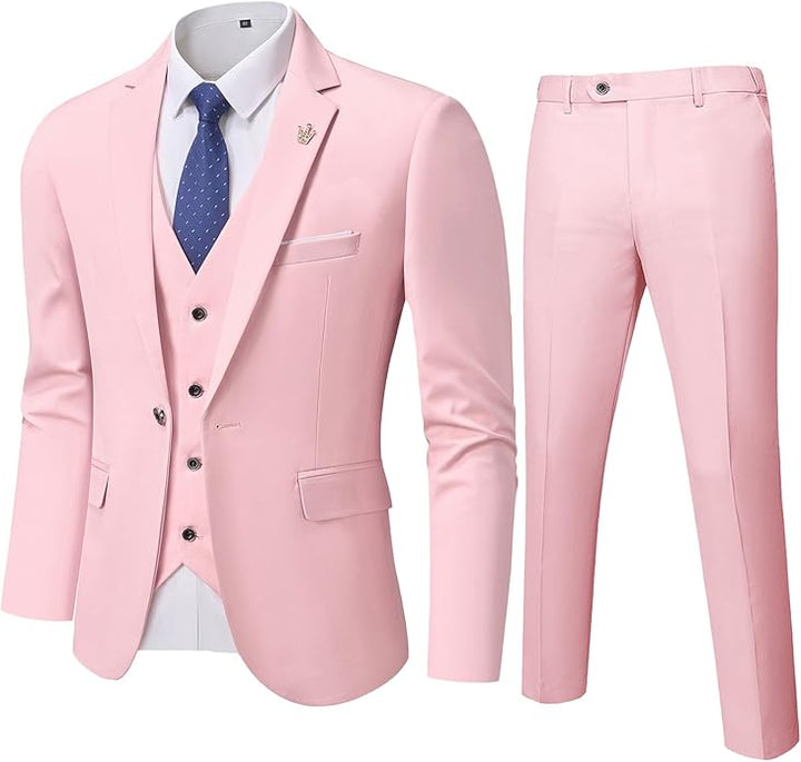 Zijkant van man in comfortabel tweedelig herenpak Ralph; strakke en elegante pasvorm.