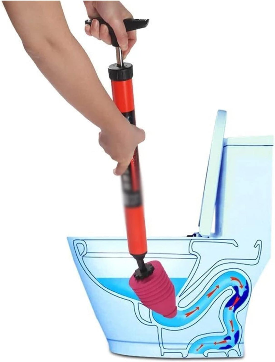 Krachtige toilet ontstopper, effectief tegen verstoppingen zonder chemicaliën. Handig voor badkamer afvoer.
