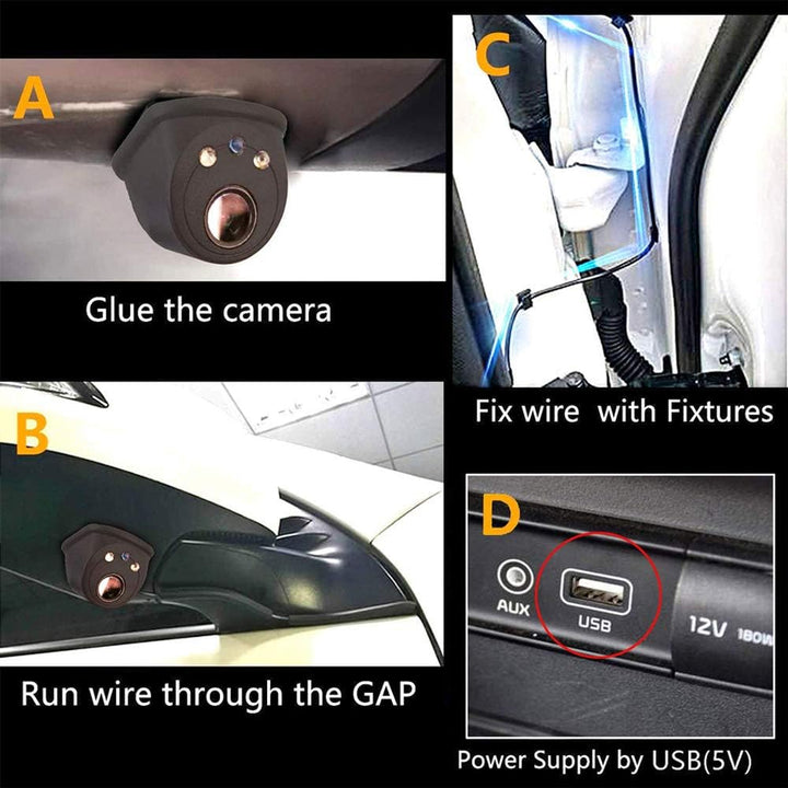 Autogadget: draadloze HD achteruitrijcamera met nachtzicht voor moeiteloos en veilig parkeren.