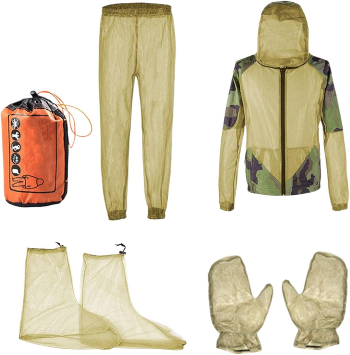 Unisex beschermend vliegpak Avenira met jas, broek en handschoenen voor optimale insectenbescherming buiten.
