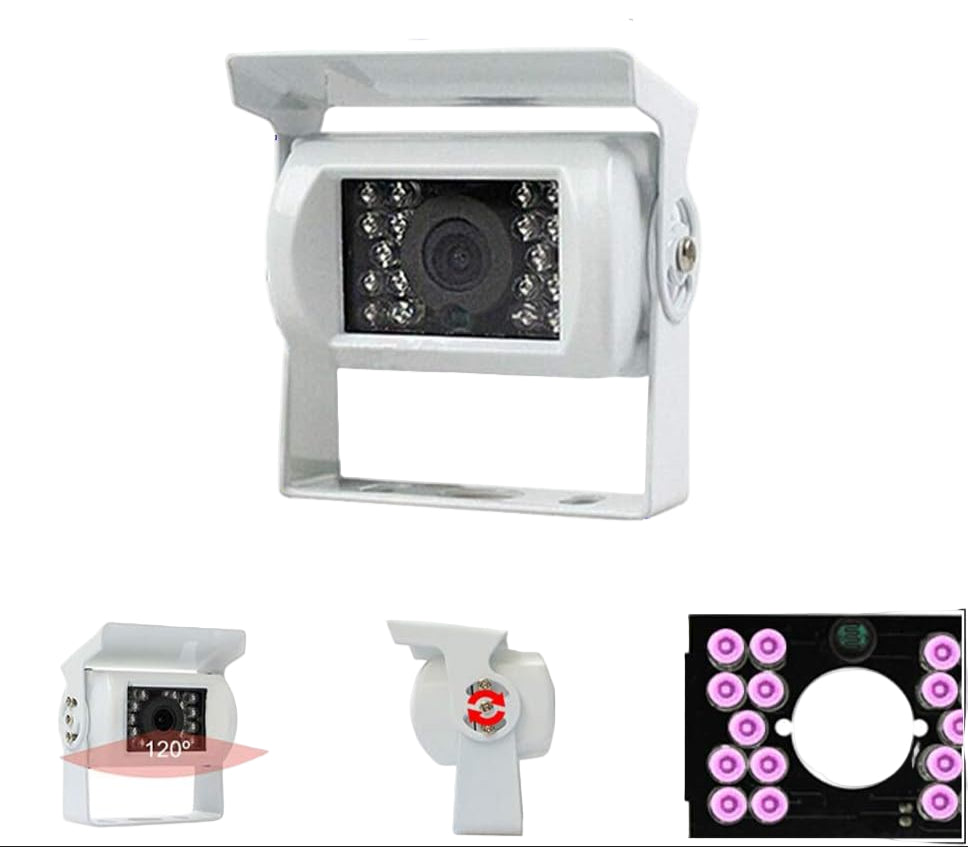 Elimineer dode hoeken met deze HD achteruitrijcamera. Geschikt voor vrachtwagens en campers, met helder nachtzicht.
