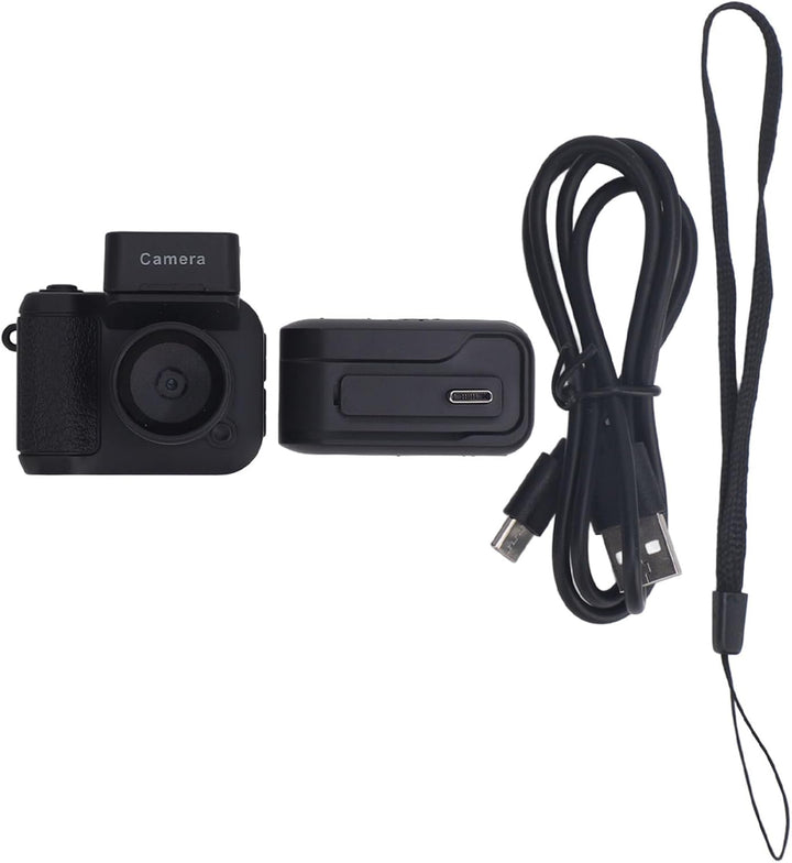 Veelzijdige mini digitale camera 1080p met retro stijl en sleutelhanger, inclusief video-opname.
