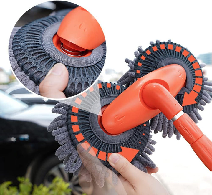 Ergonomische uitschuifbare wasborstel voor comfortabel en efficiënt auto schoonmaken zonder bukken.
