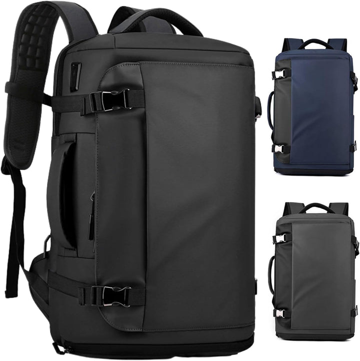 Duurzame waterdichte stof van de TrekPro unisex rugzak, beschermt je 15" laptop en spullen tegen regen.