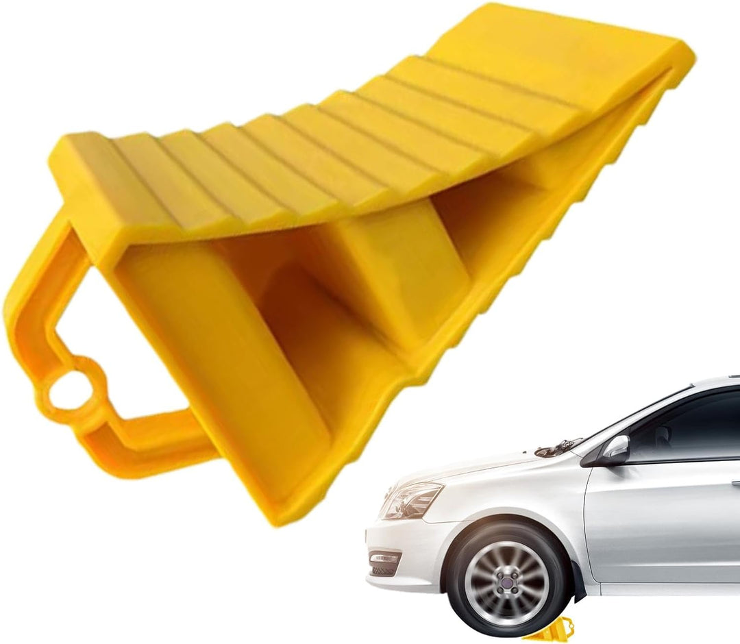 Universele wielklemmen voor veilige parkeerstabiliteit van auto's, vrachtwagens, caravans en campers.