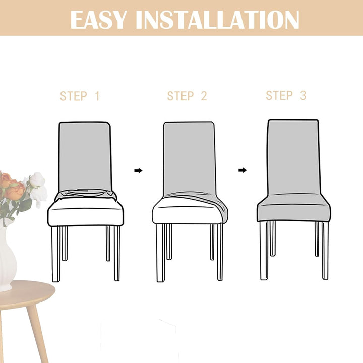 Beschermhoes voor eetkamerstoelen, rekbaar materiaal voor perfecte pasvorm.