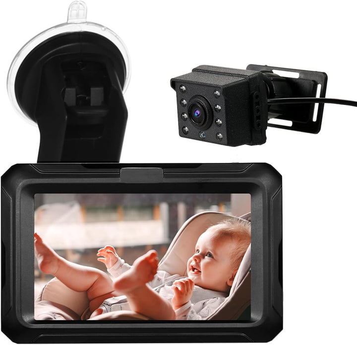 Baby autospiegel met 1080P HD camera & 4,3'' scherm. Houd je kind veilig in de gaten op de achterbank.