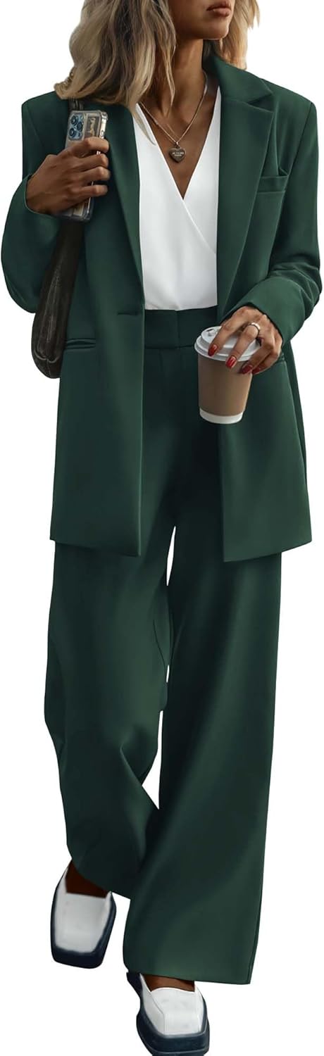 Elegante Mia dames mode: blazer en pantalon set, ideaal voor een chique verschijning.