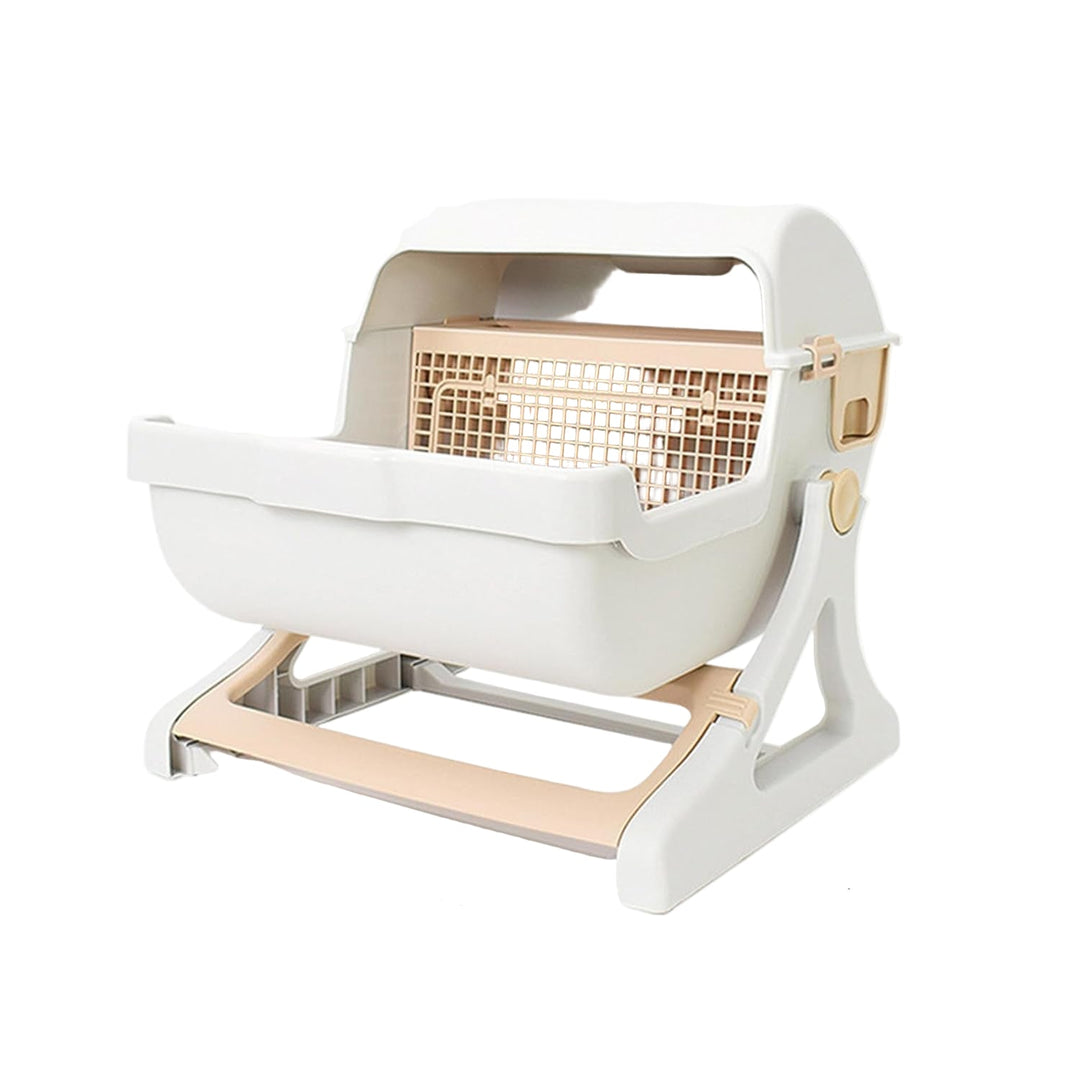 Hygiënische en comfortabele automatische kattenbak die zorgt voor een schone leefomgeving voor katten.
