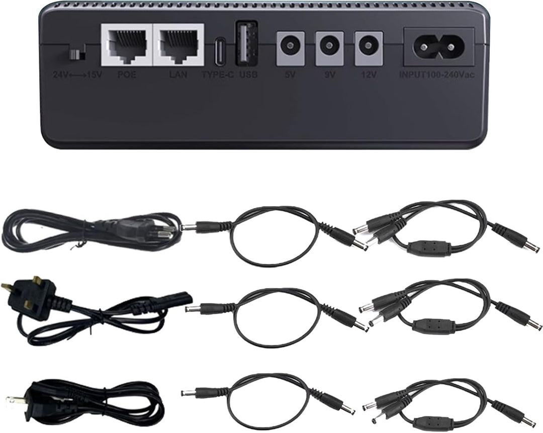10400 mAh UPS back-up batterij voor ononderbroken stroom van router en gadgets in huis en tuin.