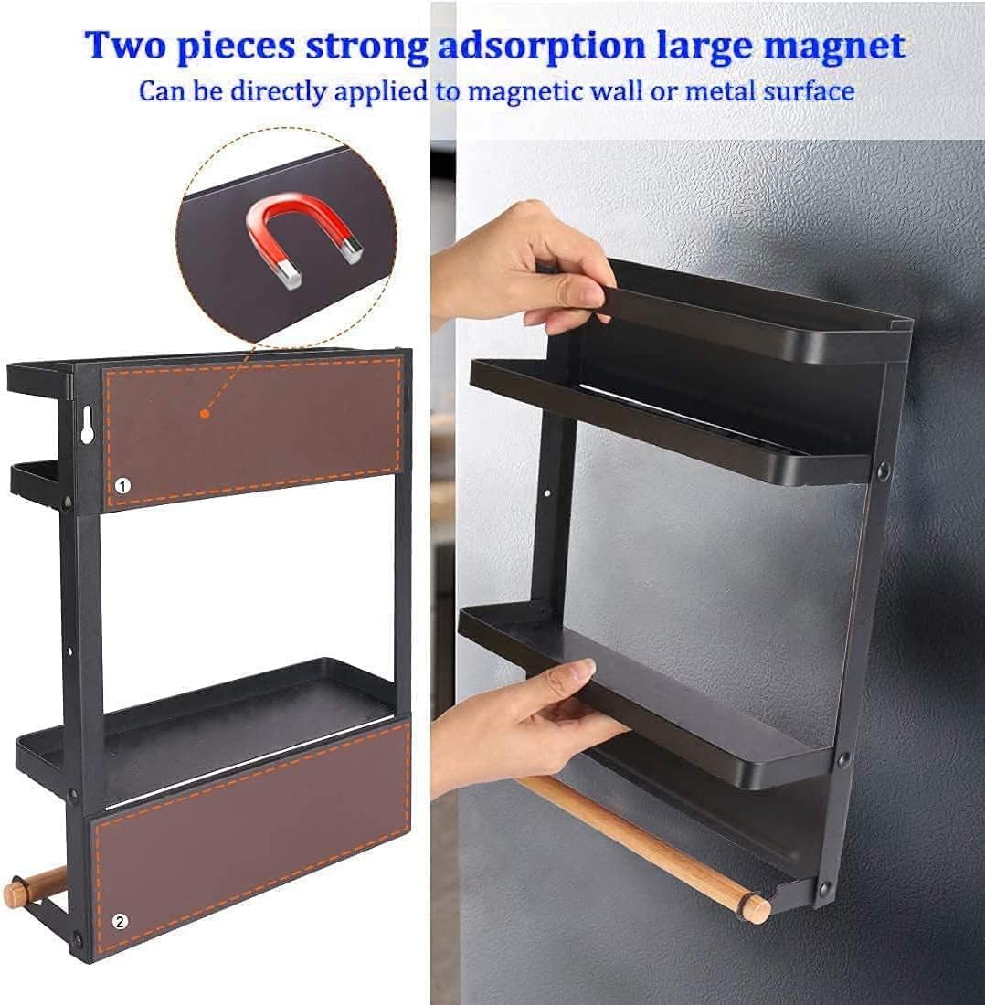 Wit magnetisch keukenrek van Oryden, ideaal kruidenrek en keukenpapierhouder. Ruimtebesparend opbergsysteem voor je keuken.