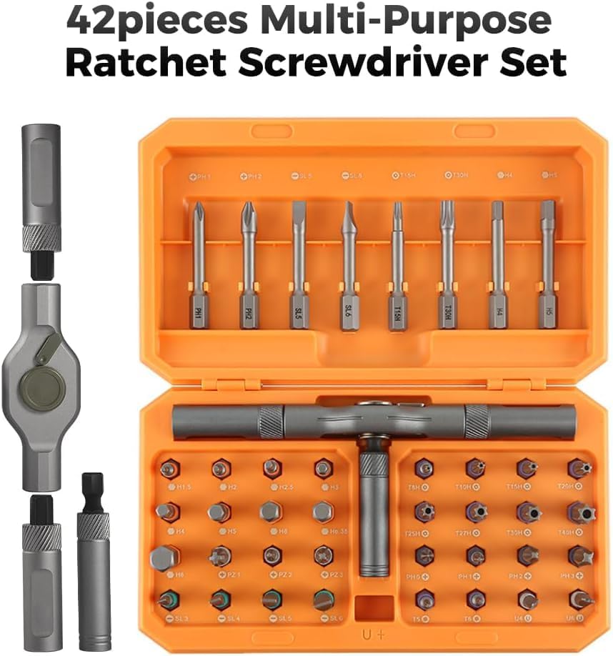 Veelzijdige 42-in-1 schroevendraaierset: het ideale precisiegereedschap voor elke klus.