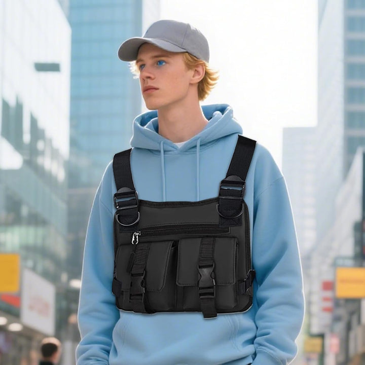 Lichtgewicht en duurzaam Dravon hardloopvest, verstelbaar, voor mannen, met robuuste zakken.
