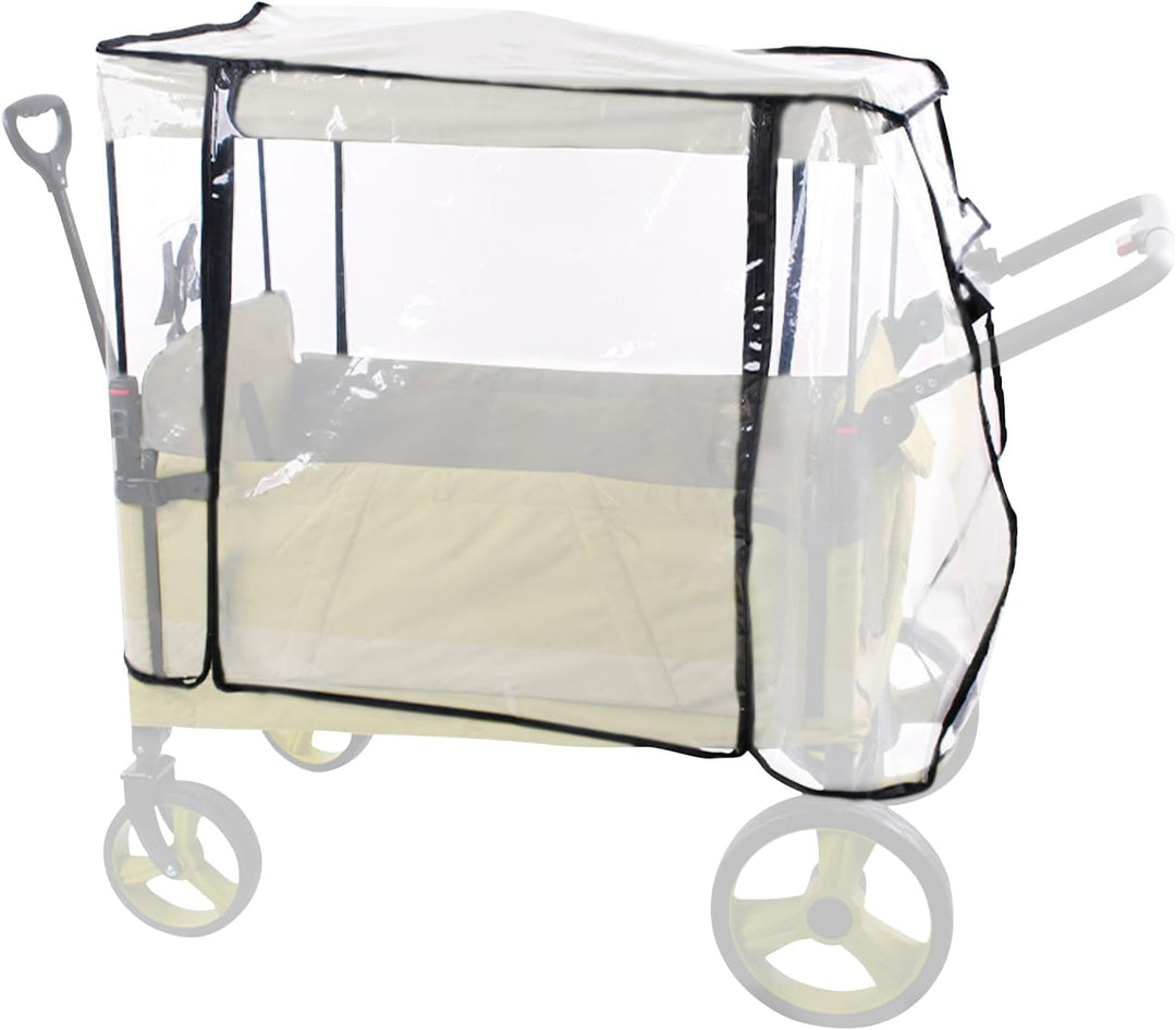 Winddichte regenhoes voor kinderwagen, universeel voor 2- en 4-zits modellen. Ideaal voor babybescherming buiten.