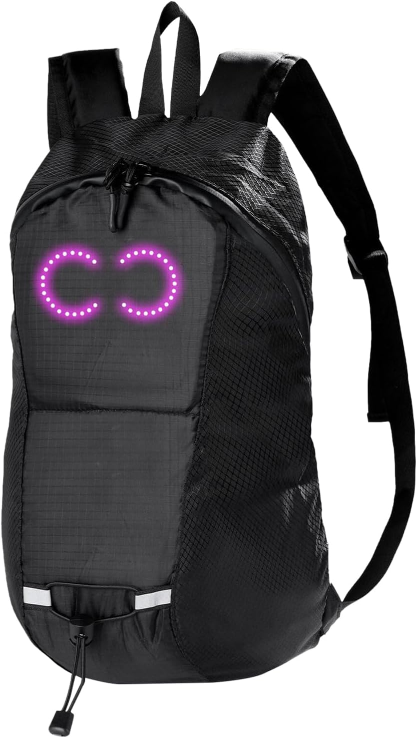 Muziekresponsieve LED rugzak, perfect voor een festival of feestje, met dynamische lichteffecten.