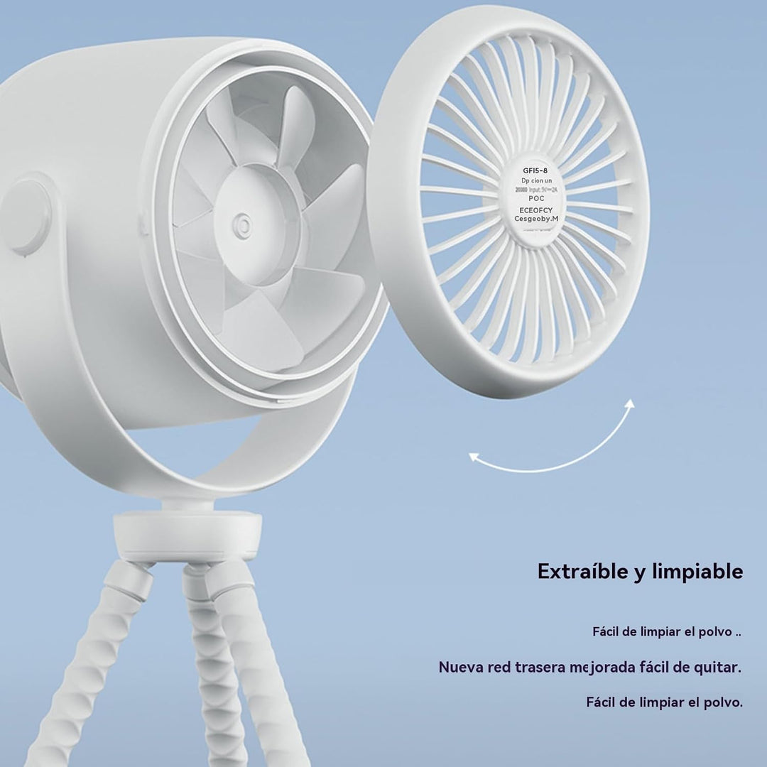 Houd je baby koel met deze oplaadbare kinderwagenventilator met klem en zacht nachtlampje.